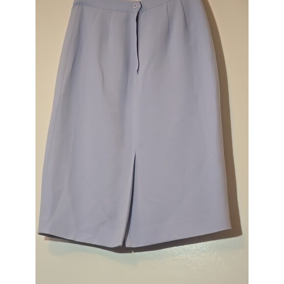 Vintage 9Os Kasper ASL Baby Pastel Blue Embroidery Solid Pint Midi Skirt W/Top - Picture 6 of 9